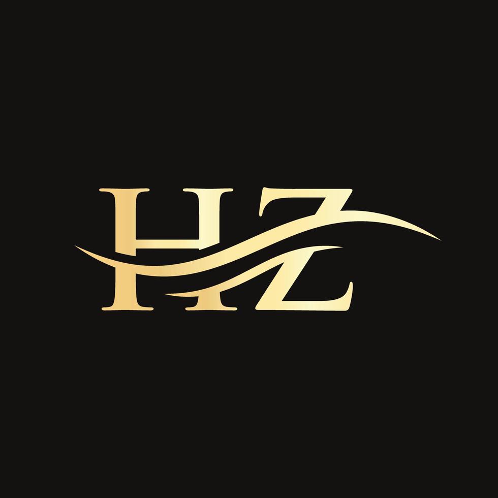 design moderno de logotipo hz para negócios e identidade da empresa. carta hz criativa com conceito de luxo vetor