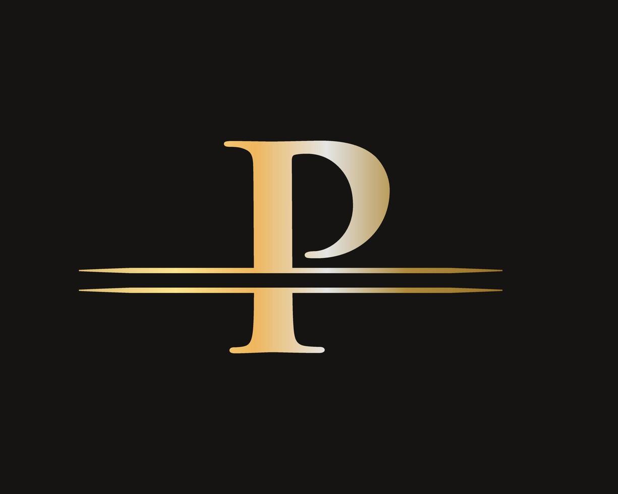 design de logotipo da letra p para identidade de luxo e moda vetor
