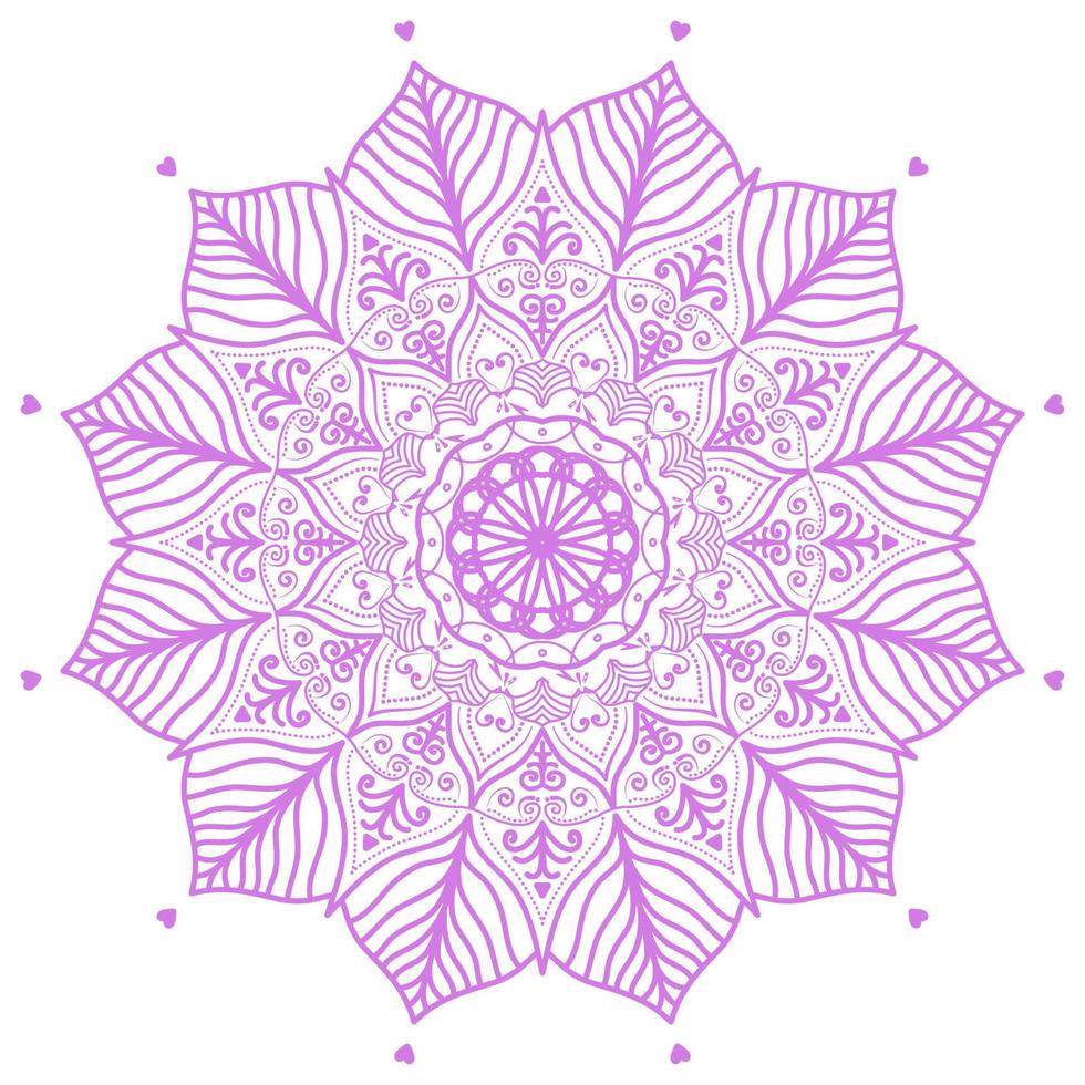 mandala flor amor coração vetor recolorível