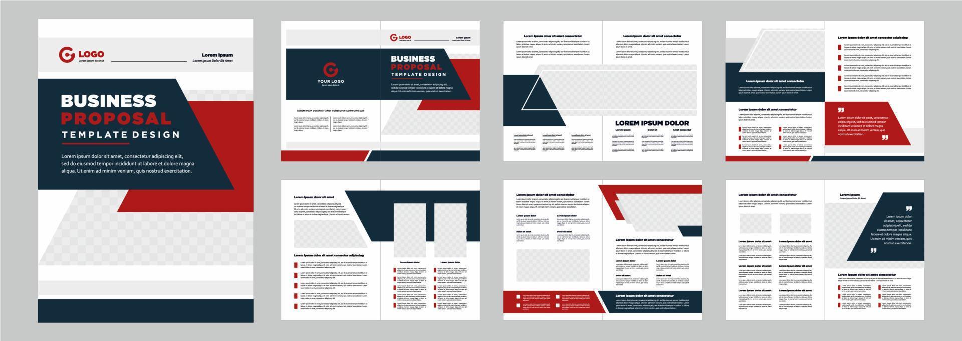 proposta de perfil da empresa ou design de layout de modelo de brochura forma proposta de negócios minimalista ou design de modelo de brochura vetor