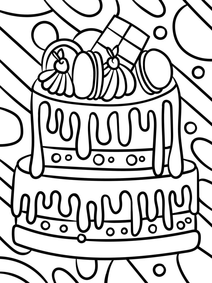 desenho de bolo para colorir de comida doce para crianças 17197960 Vetor no  Vecteezy