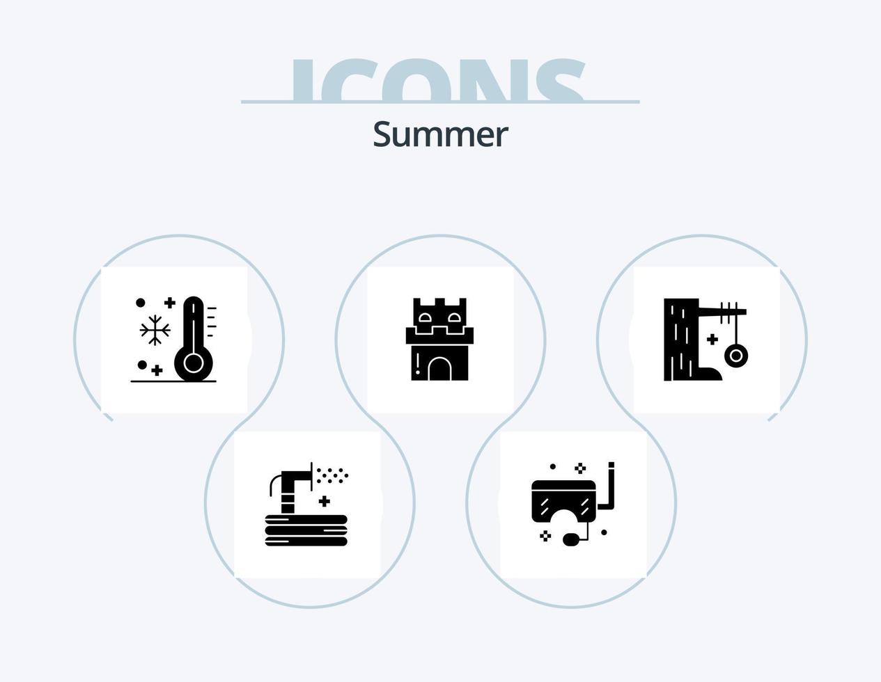 pacote de ícones de glifo de verão 5 design de ícones. feriado. de praia. mar. período de férias. verão vetor
