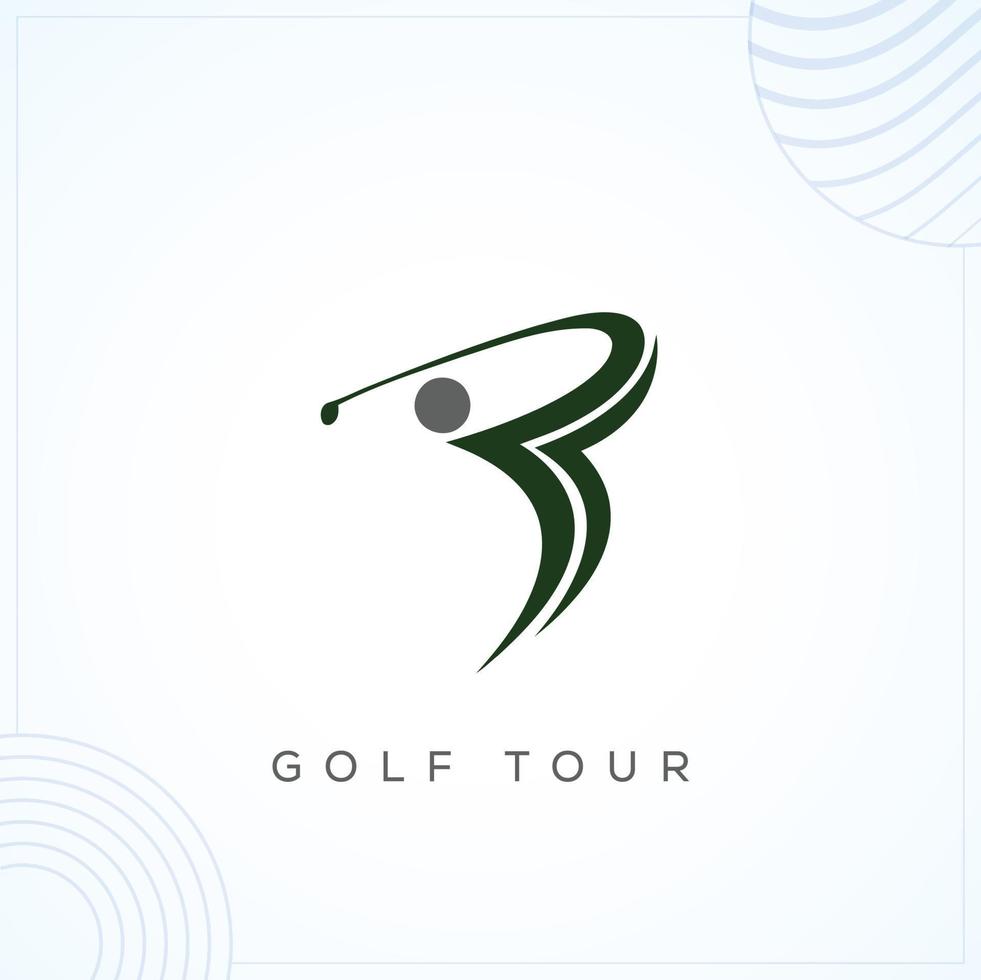 modelo de logotipo de pessoas de golfe em design de vetor de estilo minimalista criativo moderno