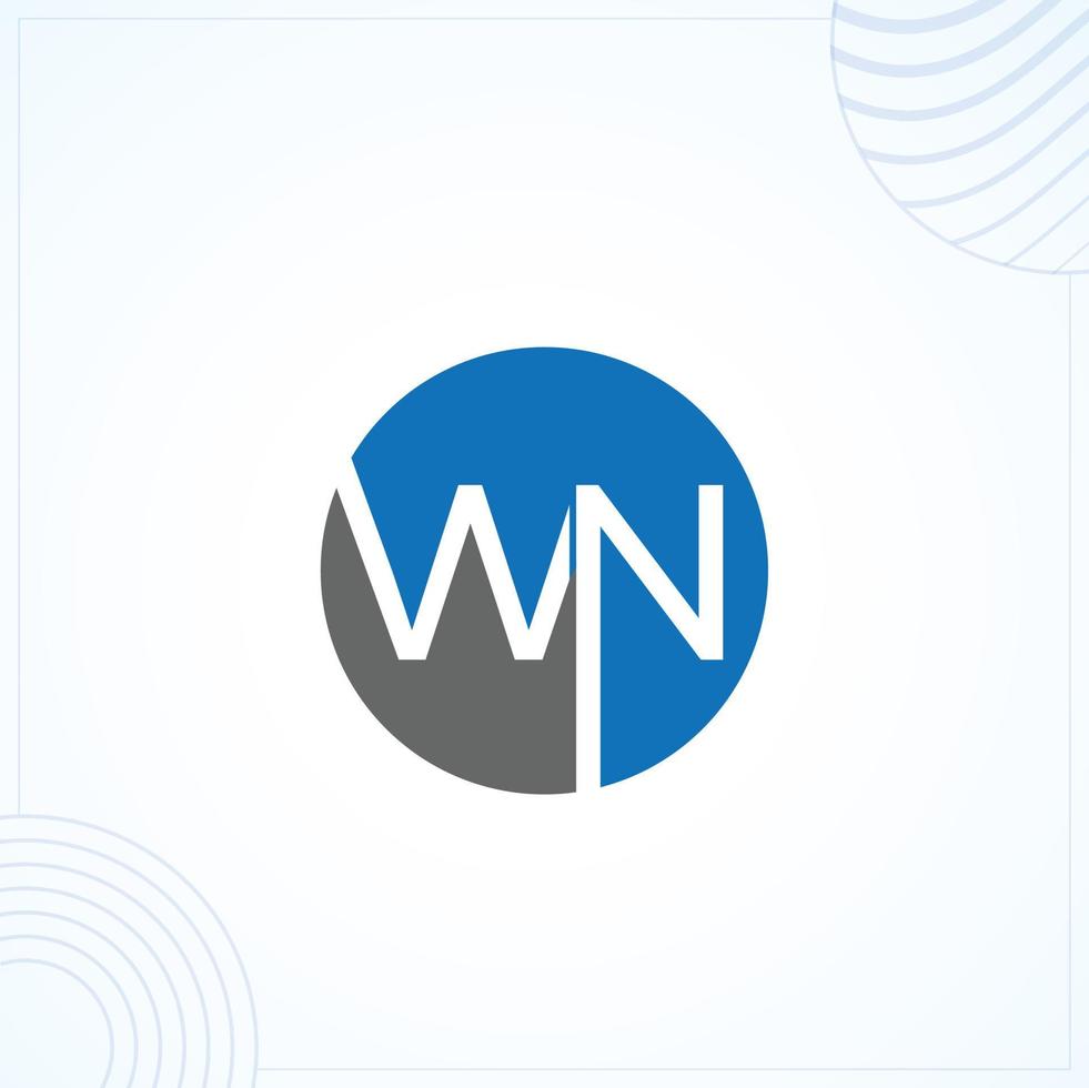 modelo de logotipo wn, nw em design de vetor de estilo minimalista criativo moderno