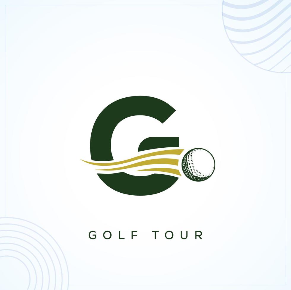 g modelo de logotipo de golfe em design de vetor de estilo minimalista criativo moderno