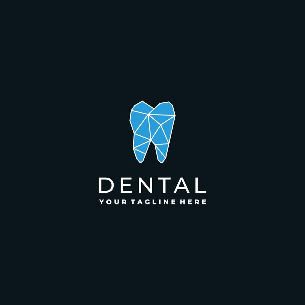 modelo de design de ícone de logotipo geométrico dental vetor