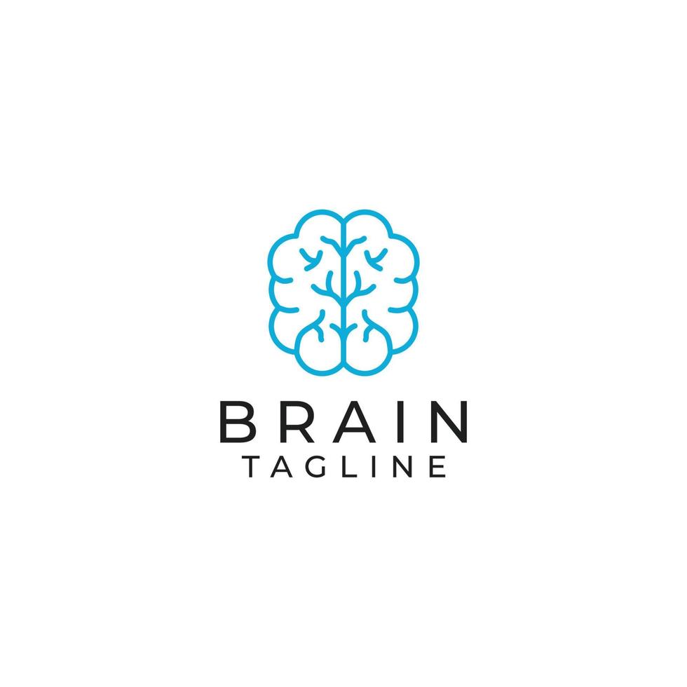 vetor de design de logotipo de cérebro de natureza