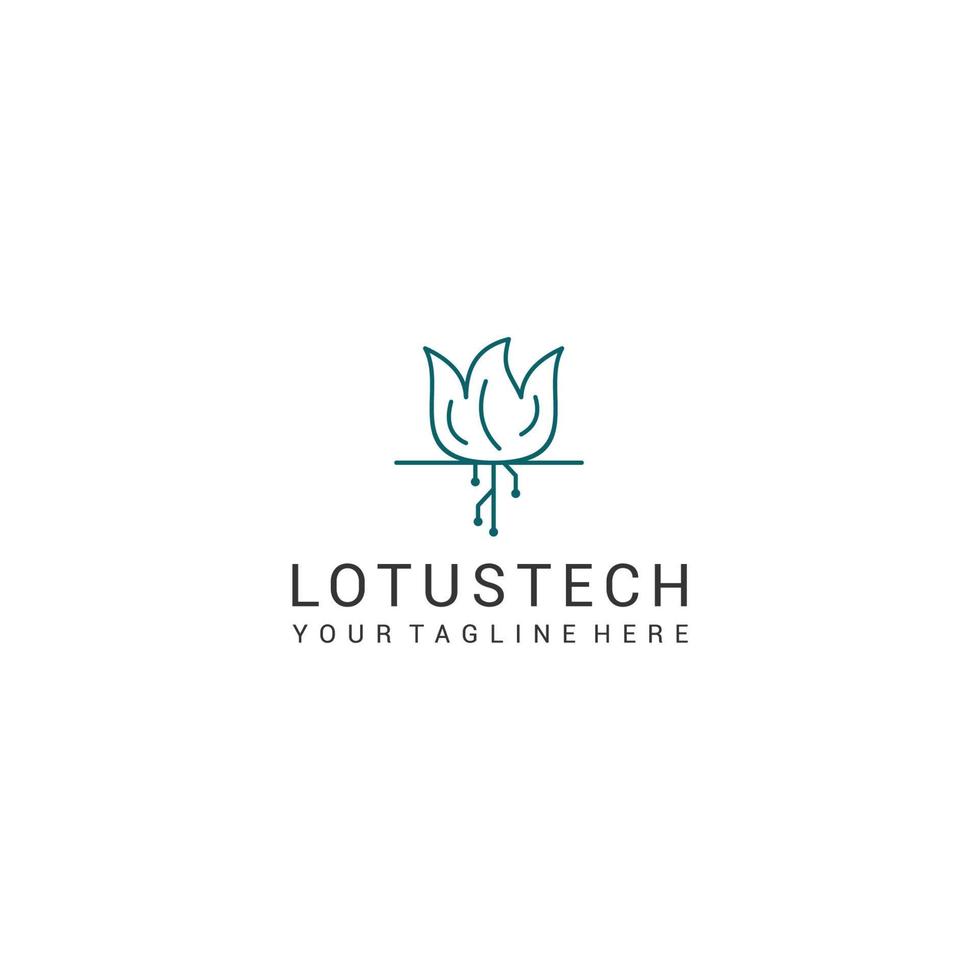 vetor de ícone de design de logotipo de tecnologia de lótus