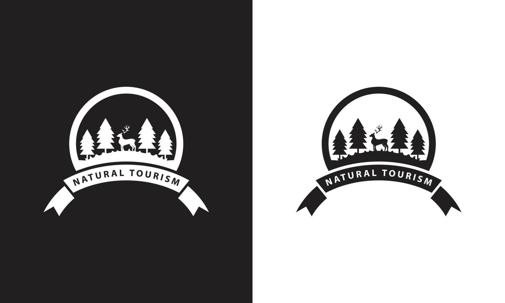 vetor de floresta montanhosa para ícone de logotipo de atividades ao ar livre