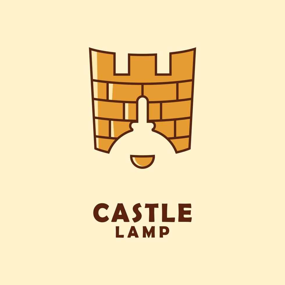 vetor de combinação de ícone de logotipo de castelo e candelabro.
