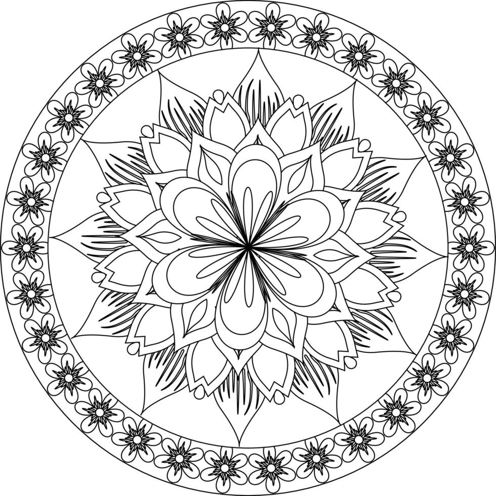 mandala preto e branco vetor