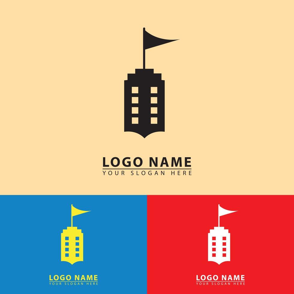 construção de vetor ícone do logotipo do edifício do governo