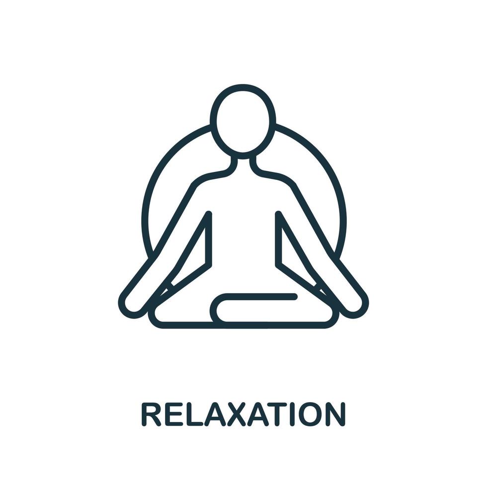ícone de relaxamento da coleção de medicina alternativa. ícone de relaxamento de linha simples para modelos, web design e infográficos vetor