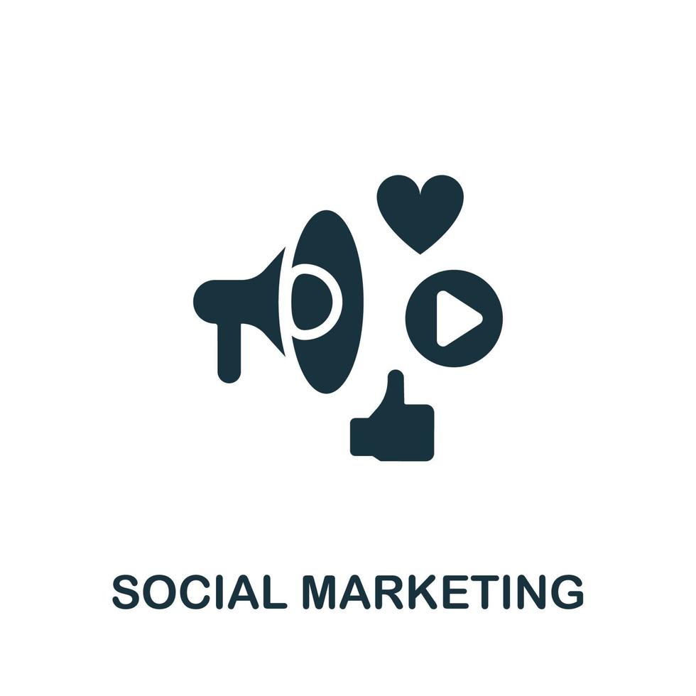 ícone de marketing social. elemento simples da coleção de marketing de conteúdo. ícone de marketing social criativo para web design, modelos, infográficos e muito mais vetor