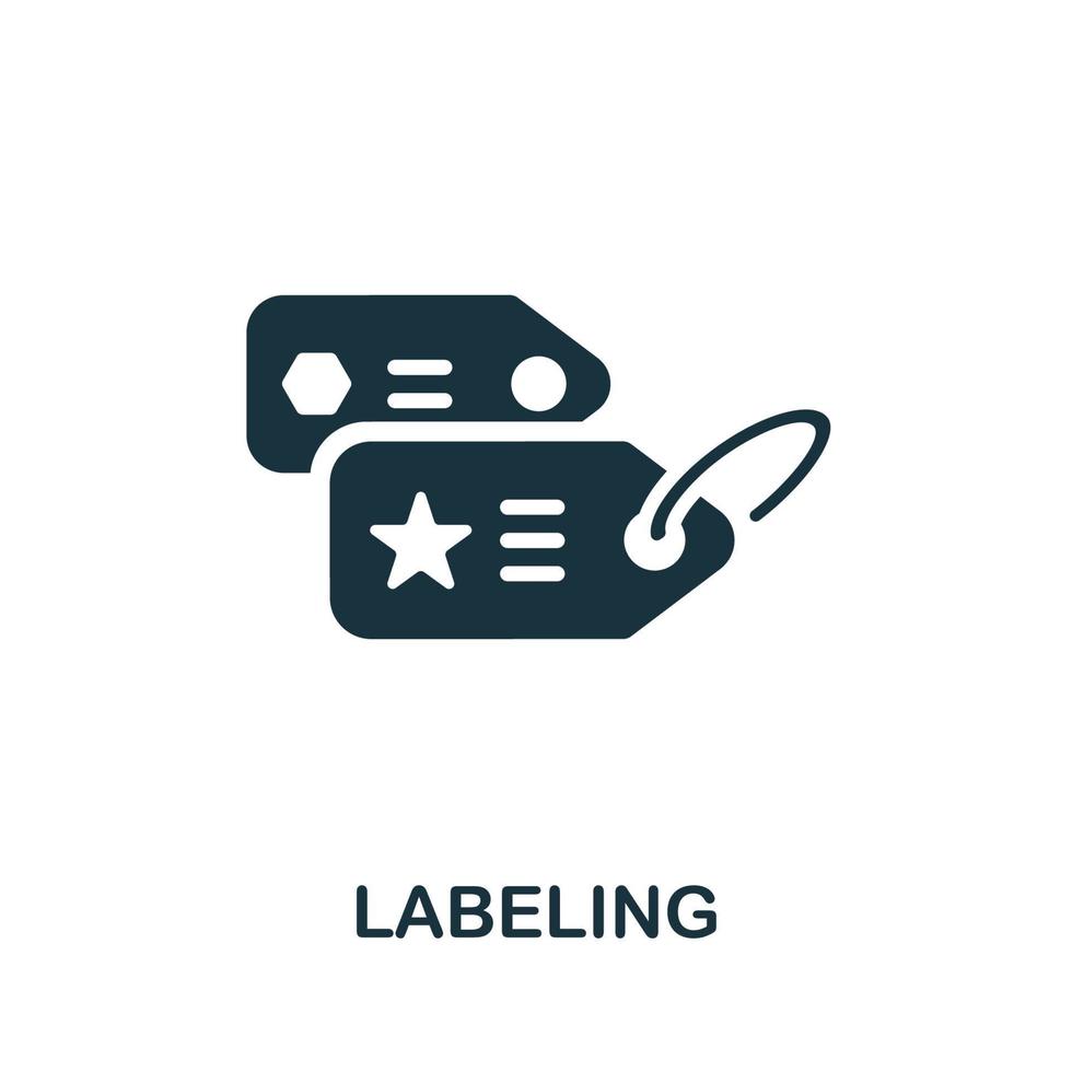 ícone de rotulagem. ilustração simples. ícone de rotulagem para web design, modelos, infográficos e muito mais vetor