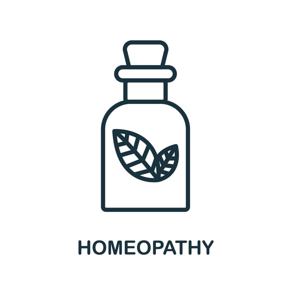 ícone de homeopatia da coleção de medicina alternativa. ícone de homeopatia de linha simples para modelos, web design e infográficos vetor