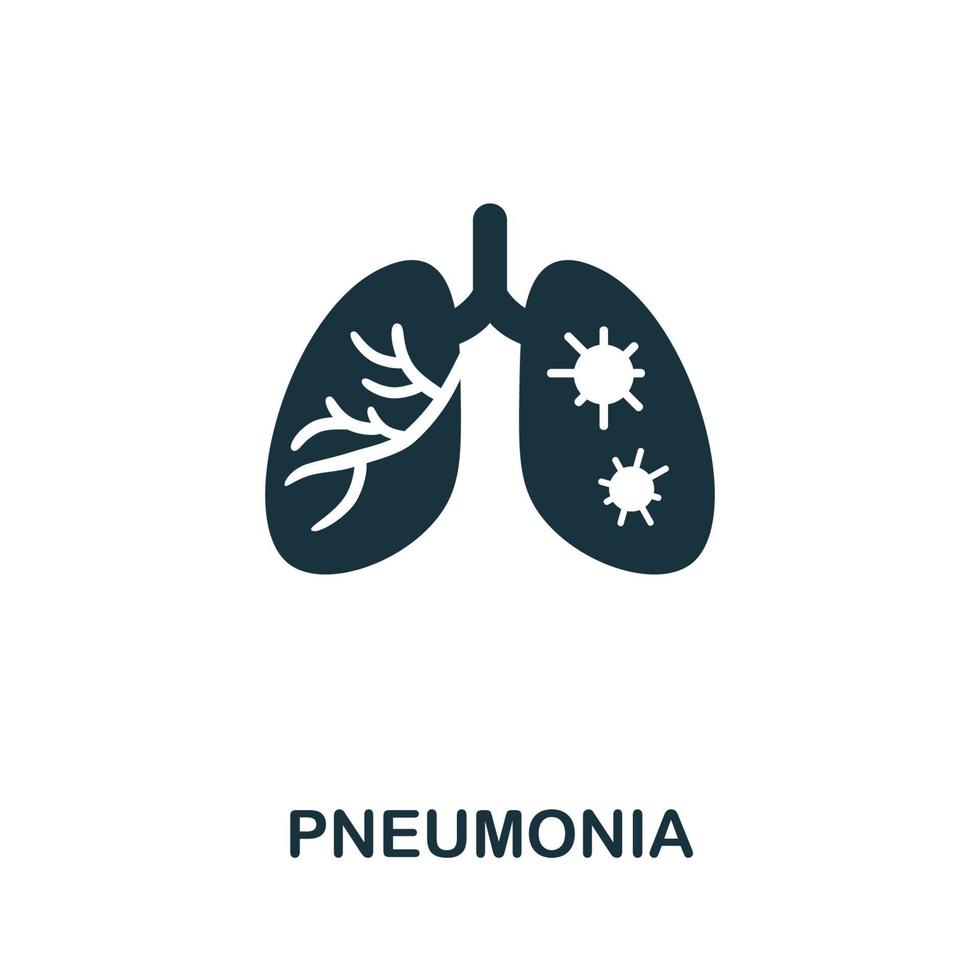 ícone de pneumonia. ilustração simples da coleção de coronavírus. ícone criativo de pneumonia para web design, modelos, infográficos e muito mais vetor