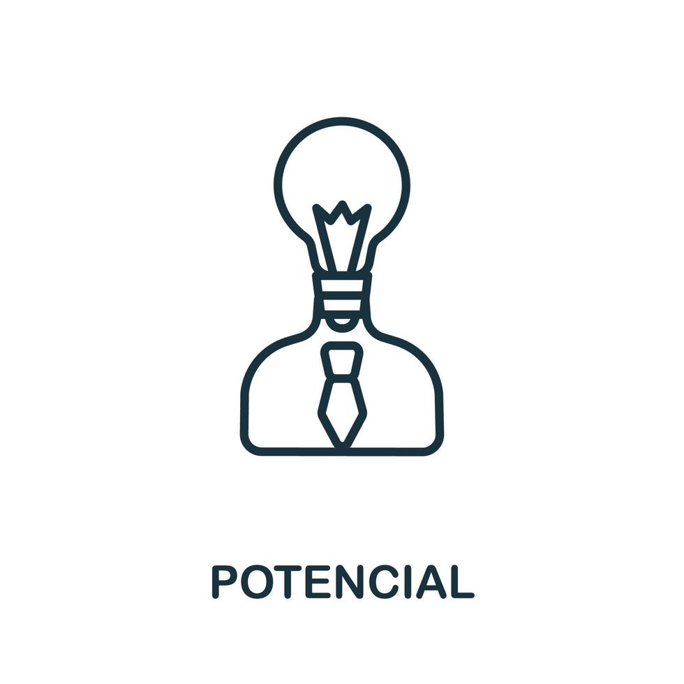 ícone potencial da coleção de treinamento de negócios. ícone potencial de linha simples para modelos, web design e infográficos vetor