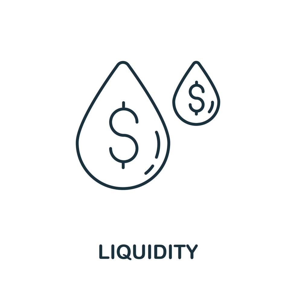 ícone de liquidez da coleção de crowdfunding. ícone de liquidez de linha simples para modelos, web design e infográficos vetor