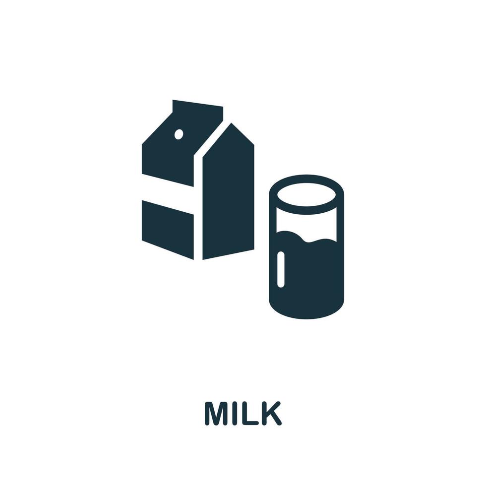 ícone de leite. elemento simples da coleção de bebidas. ícone de leite criativo para web design, modelos, infográficos e muito mais vetor