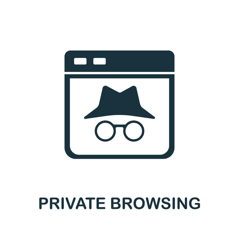 ícone de navegação privada da coleção de internet proibida. ícone de navegação privada de linha simples para modelos, web design e infográficos vetor