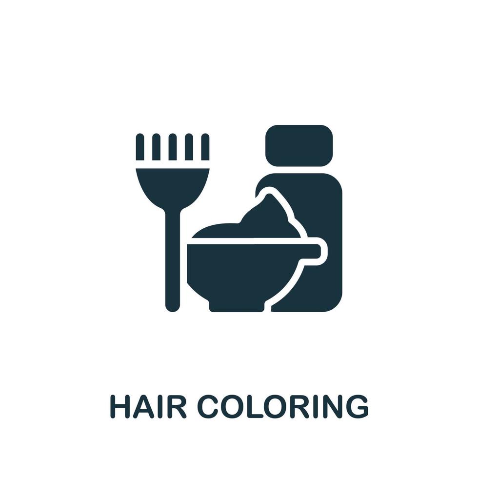 ícone de coloração de cabelo. elemento simples da coleção de salão de beleza. ícone de coloração de cabelo criativo para web design, modelos, infográficos e muito mais vetor