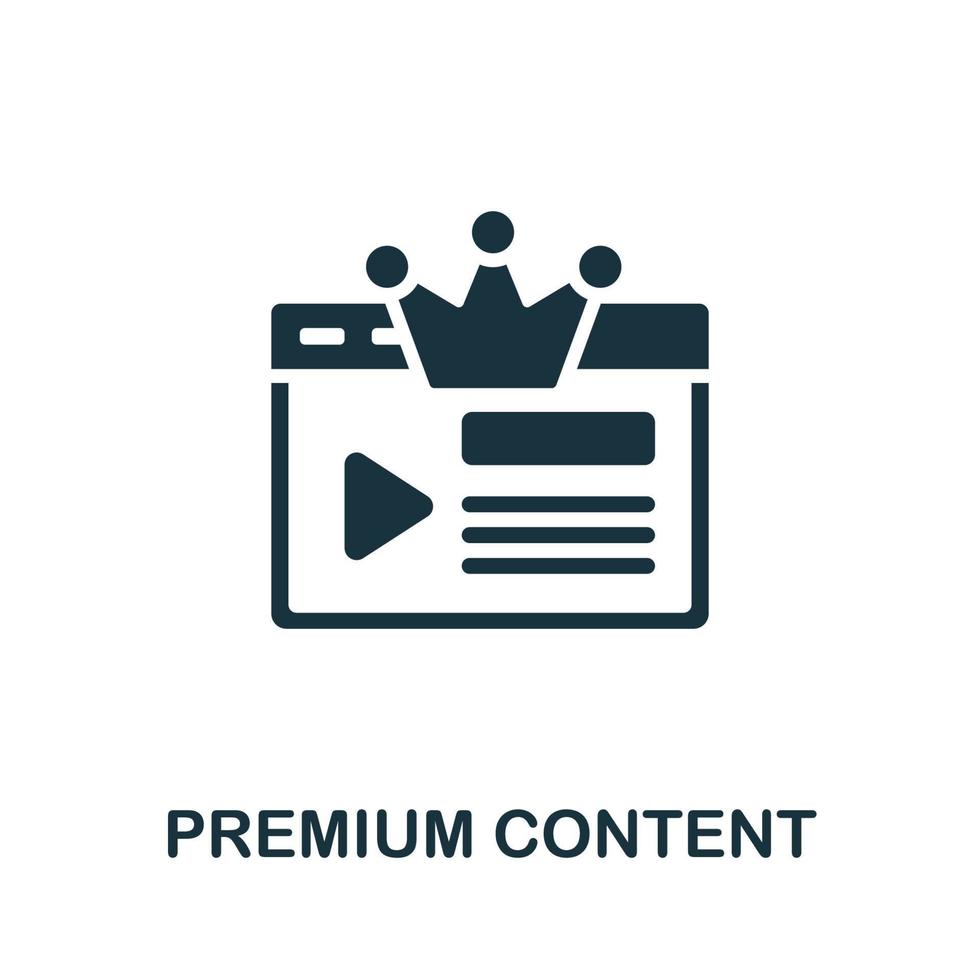 ícone de conteúdo premium. elemento simples da coleção de marketing de conteúdo. ícone de conteúdo premium criativo para web design, modelos, infográficos e muito mais vetor