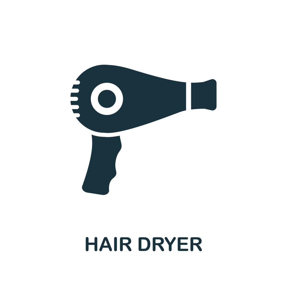 ícone de secador de cabelo. elemento simples da coleção de salão de beleza. ícone de secador de cabelo criativo para web design, modelos, infográficos e muito mais vetor