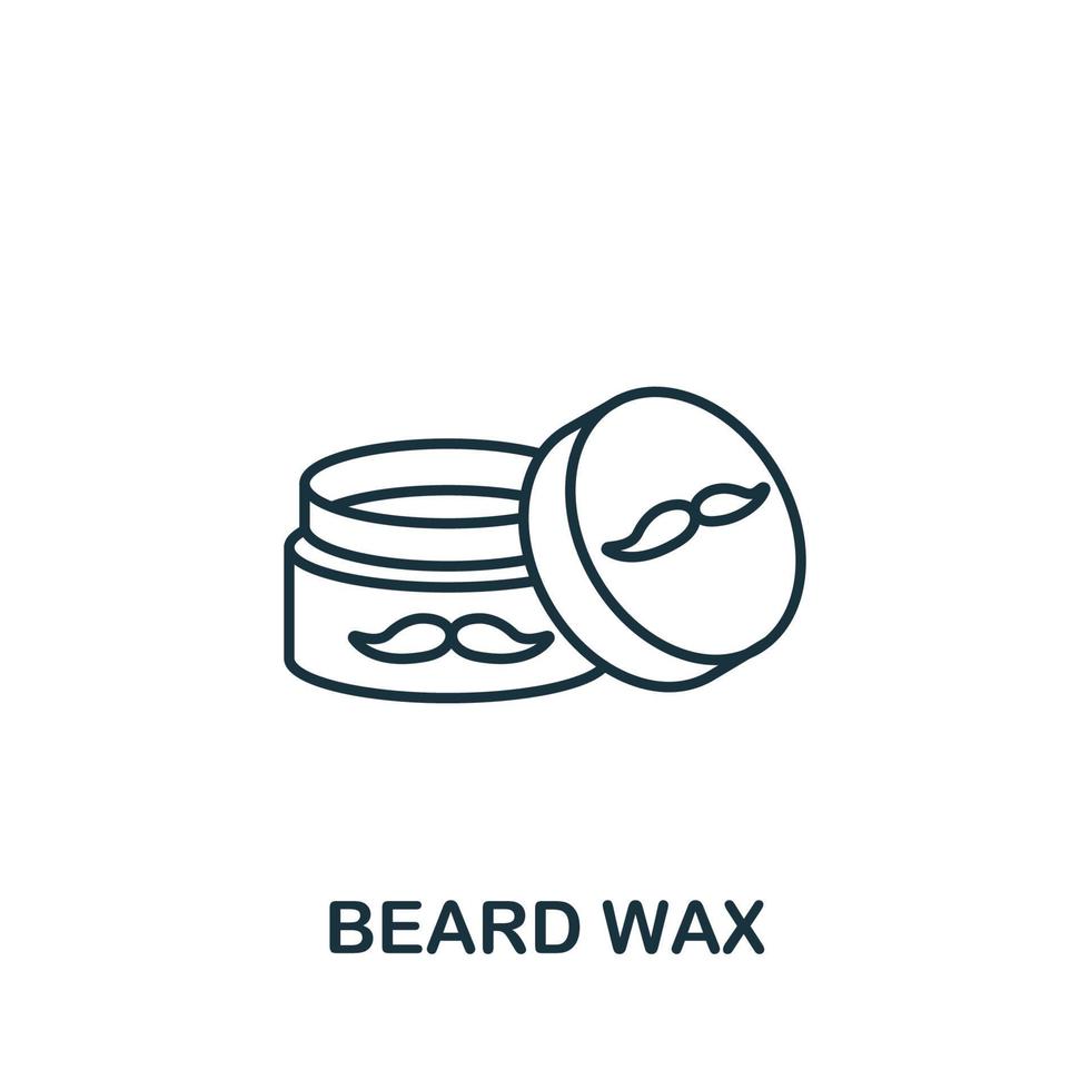 ícone de cera de barba da coleção de barbearia. símbolo de cera de barba de elemento de linha simples para modelos, web design e infográficos vetor
