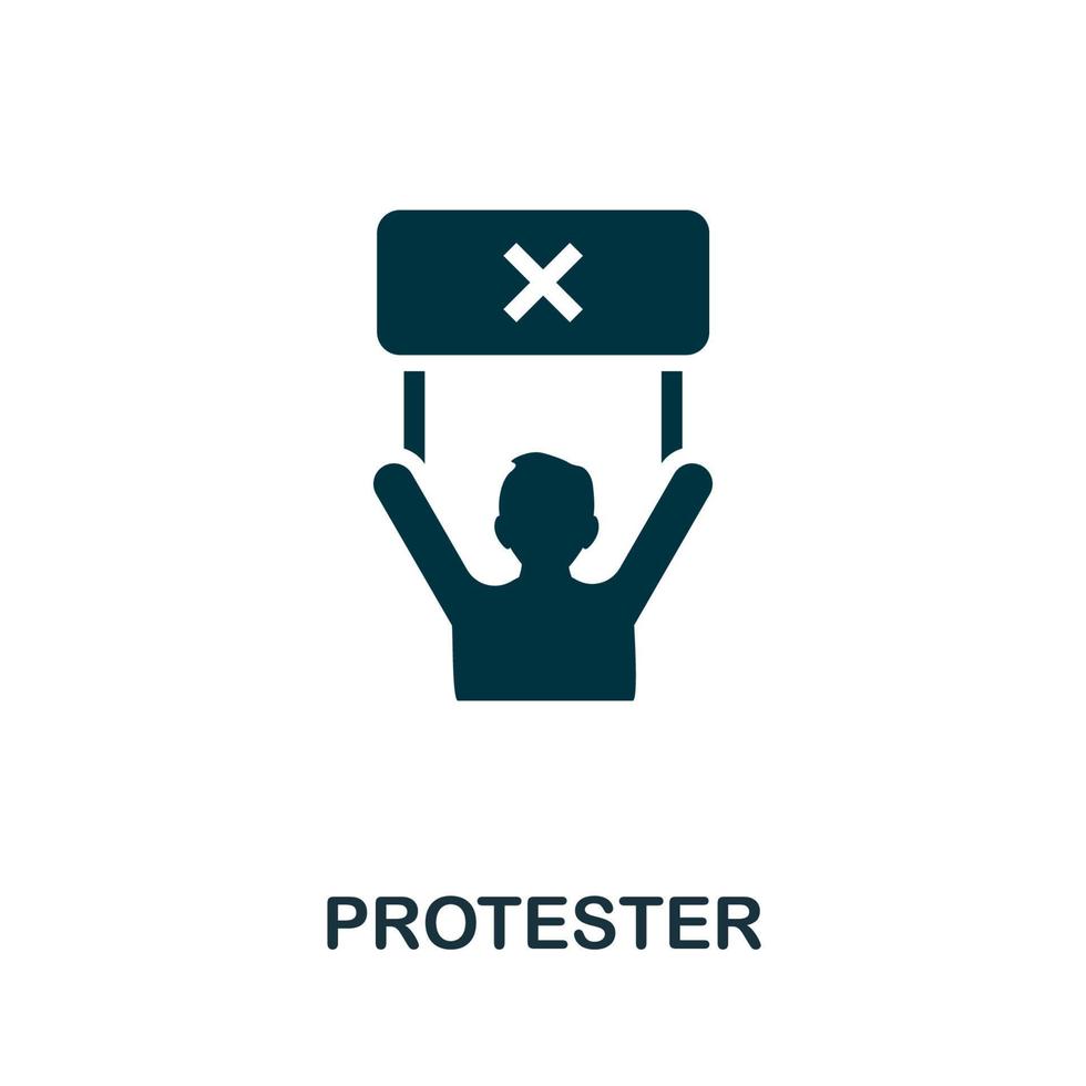 ícone do manifestante. elemento simples monocromático da coleção de direitos civis. ícone de manifestante criativo para web design, modelos, infográficos e muito mais vetor
