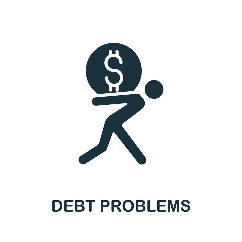 ícone de problemas de dívida. elemento simples da coleção de organização empresarial. ícone de problemas de dívida criativa para web design, modelos, infográficos e muito mais vetor