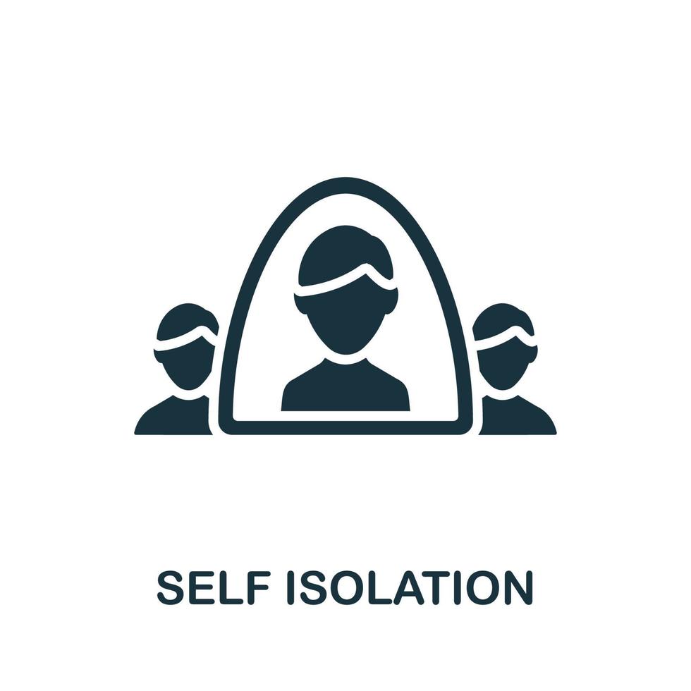 ícone de auto-isolamento. elemento simples da coleção de coronavírus. ícone de auto-isolamento criativo para web design, modelos, infográficos e muito mais vetor