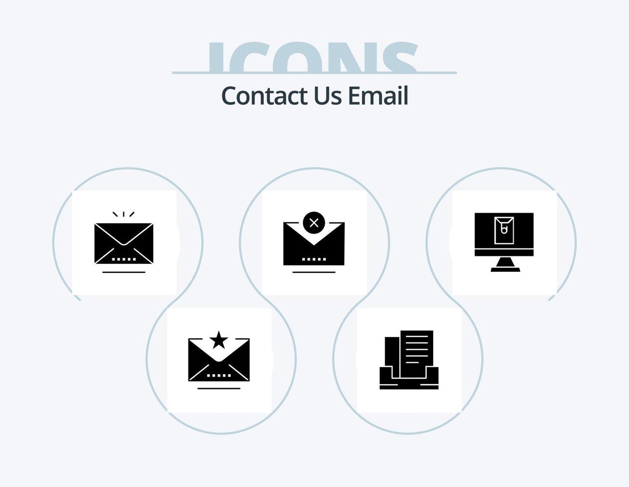 ícone de glifo de e-mail pack 5 design de ícone. carta. o email. carta. o email. cancelar vetor