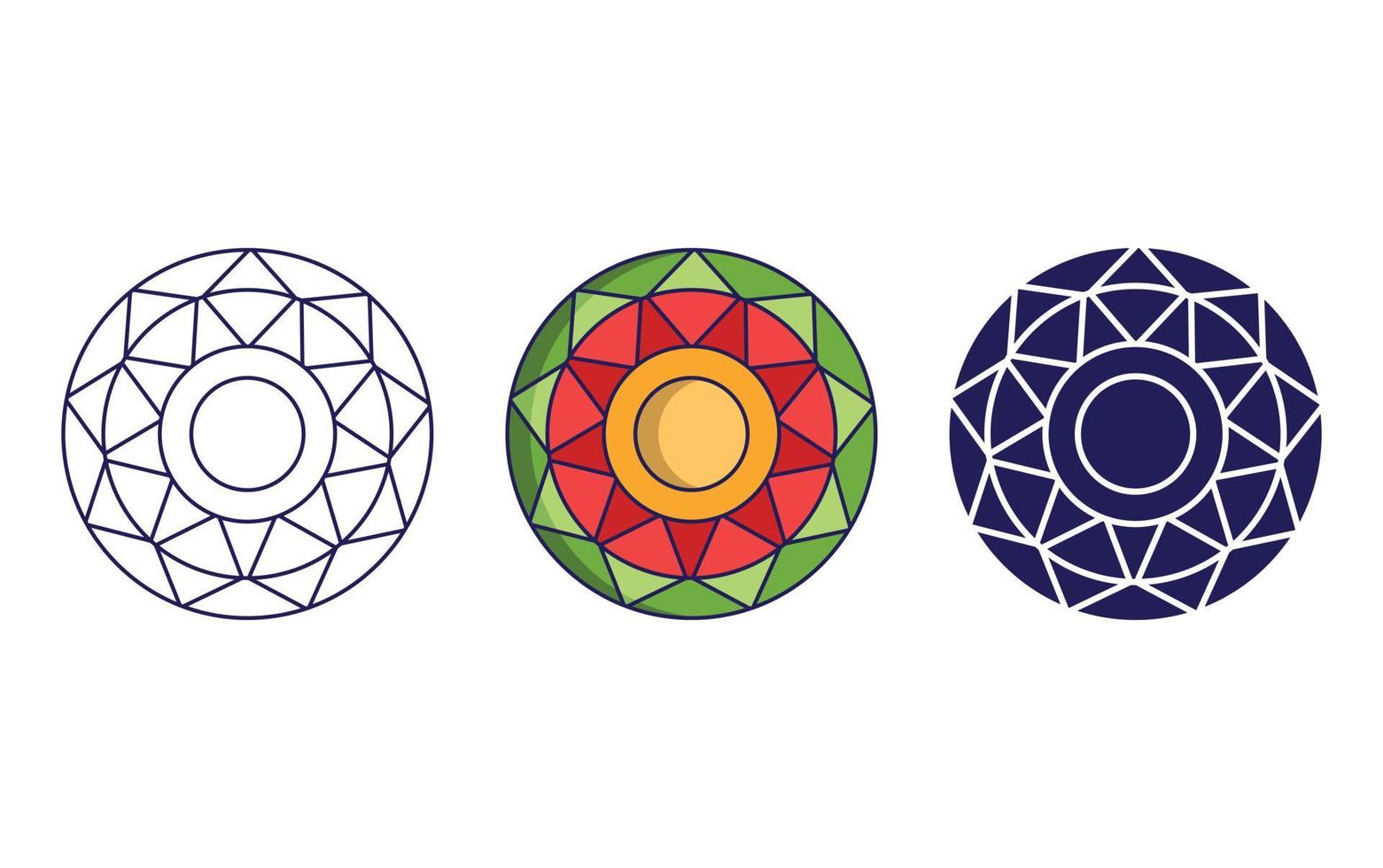 design de ícone de mandala, vetor de ornamento geométrico