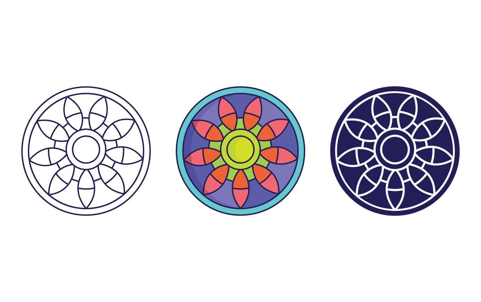 design de ícone de mandala, vetor de ornamento geométrico