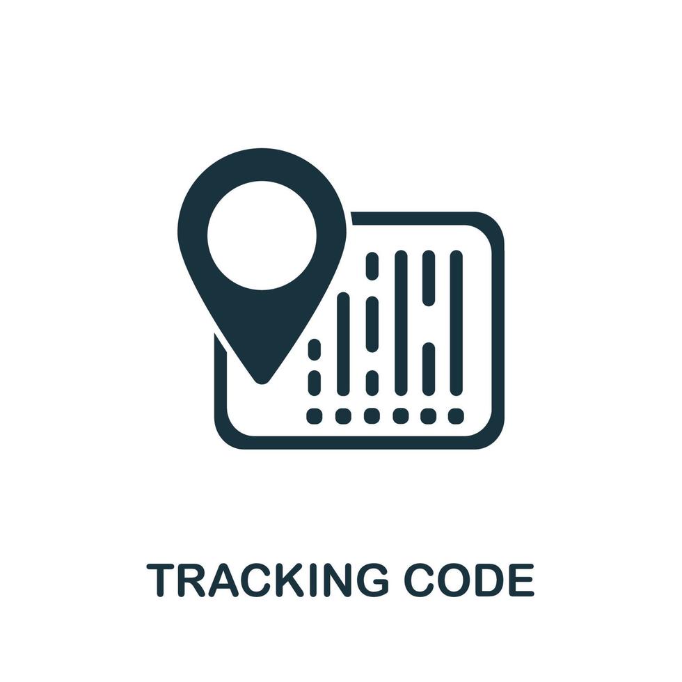 ícone de código de rastreamento da coleção de marketing de afiliados. ícone de código de rastreamento de linha simples para modelos, web design e infográficos vetor