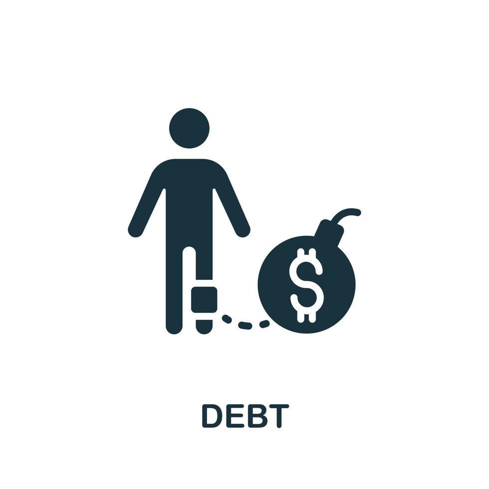 ícone de dívida. elemento simples da coleção de crise. ícone de dívida criativa para web design, modelos, infográficos e muito mais vetor