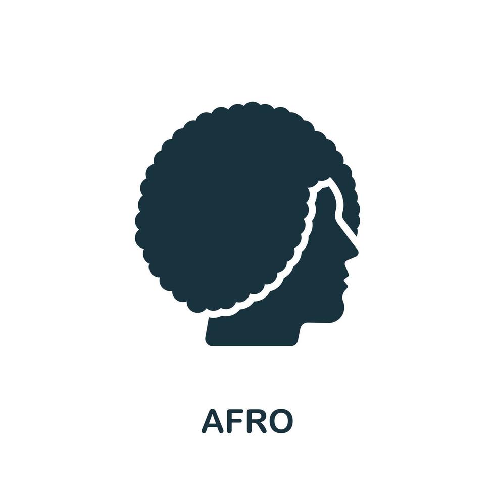 ícone afro. elemento simples da coleção de salão de beleza. ícone afro criativo para web design, modelos, infográficos e muito mais vetor