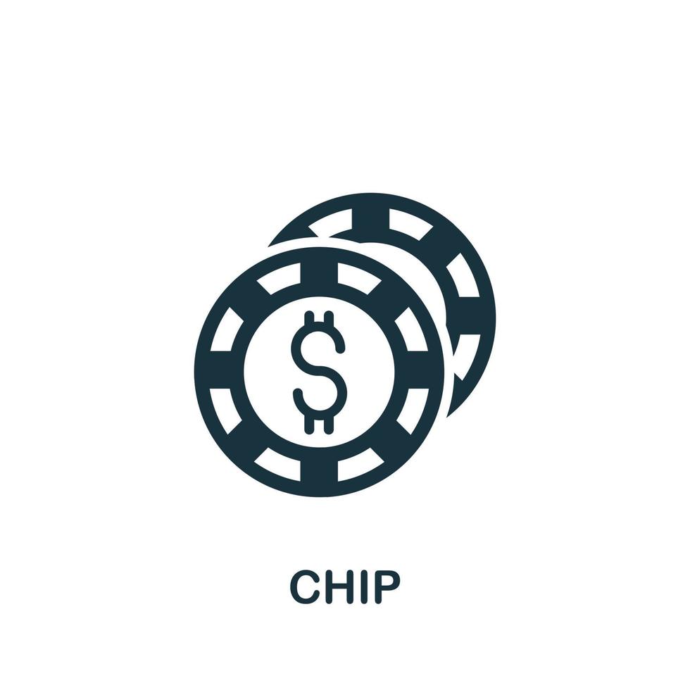 ícone de chip. elemento simples da coleção do cassino. ícone de chip criativo para web design, modelos, infográficos e muito mais vetor