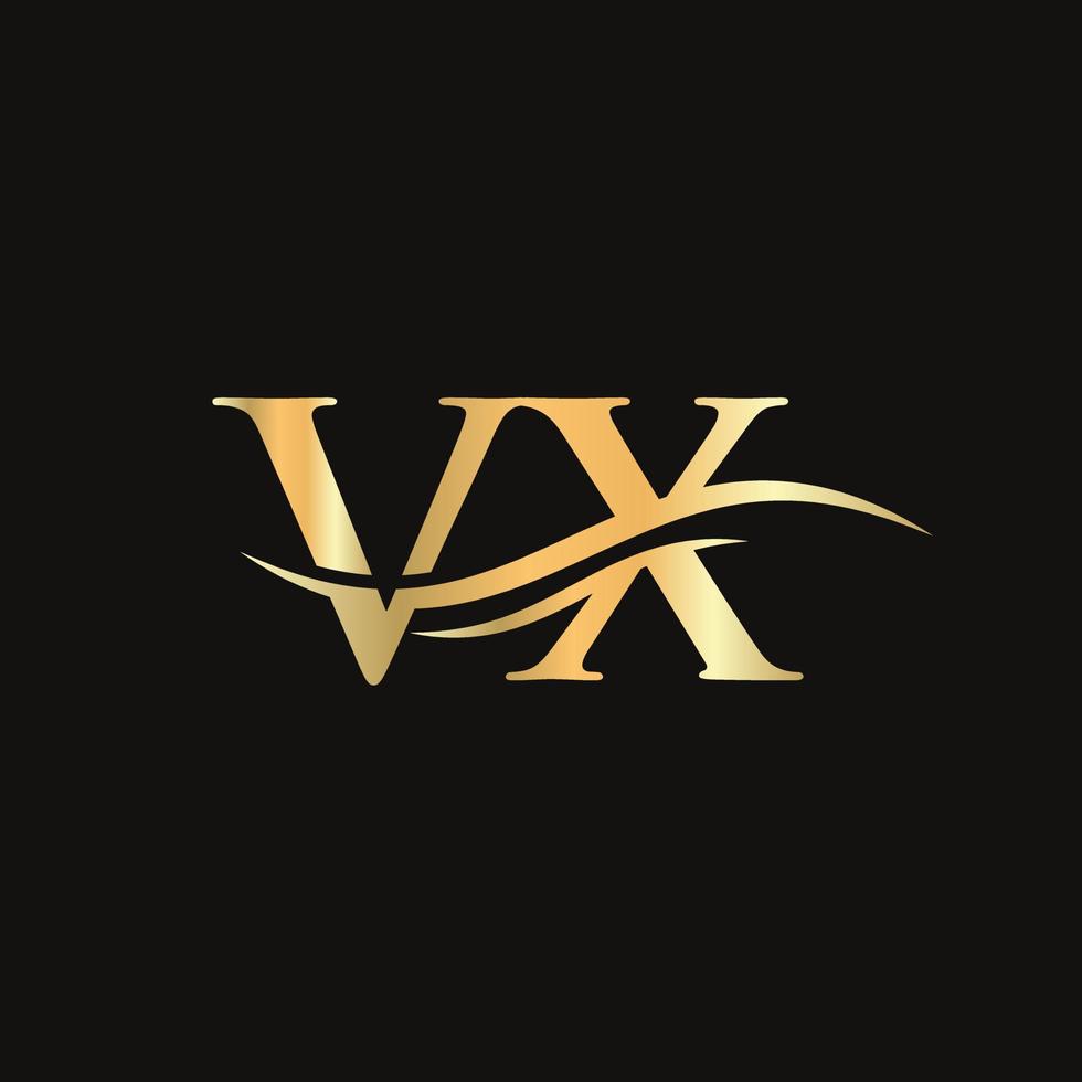 logotipo da letra vx. modelo de vetor de design de logotipo comercial de carta inicial vx