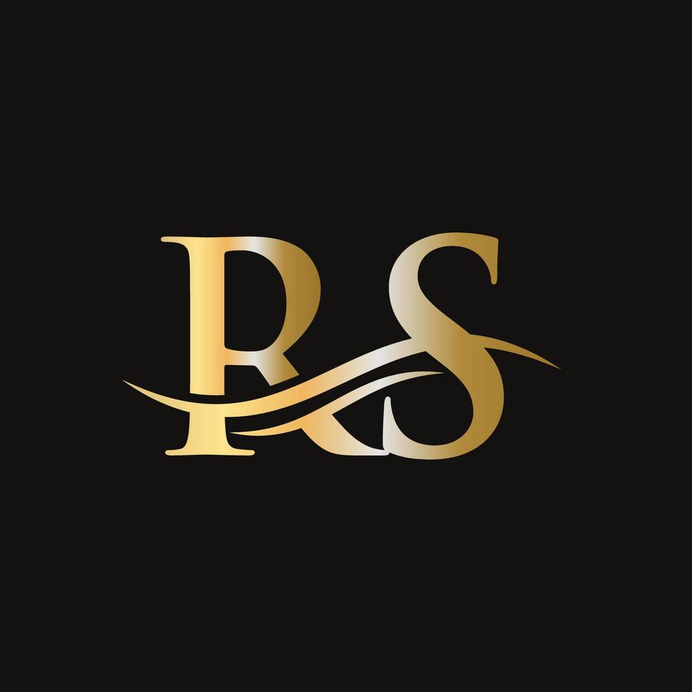 vetor de logotipo de onda de água rs. design de logotipo swoosh letter rs para negócios e identidade da empresa