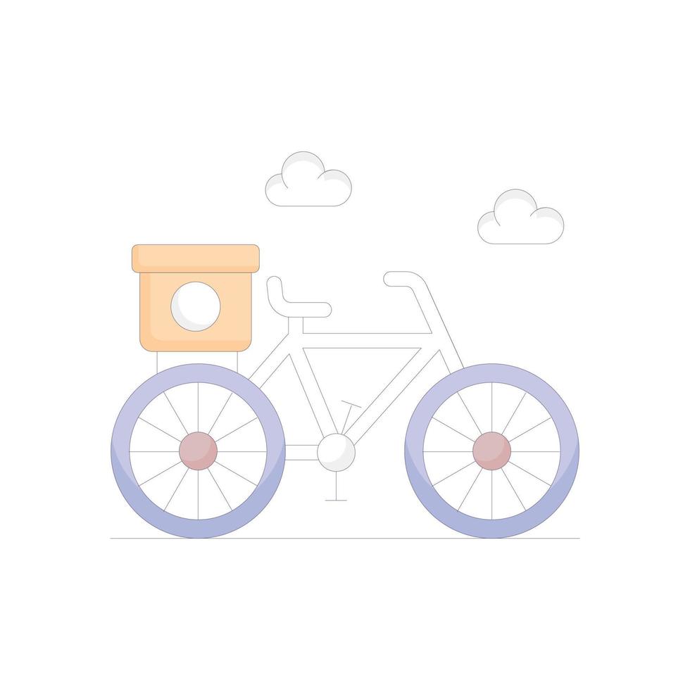 ícone de vetor de entrega de bicicleta sem ilustração de estilo de fundo. arquivo eps 10
