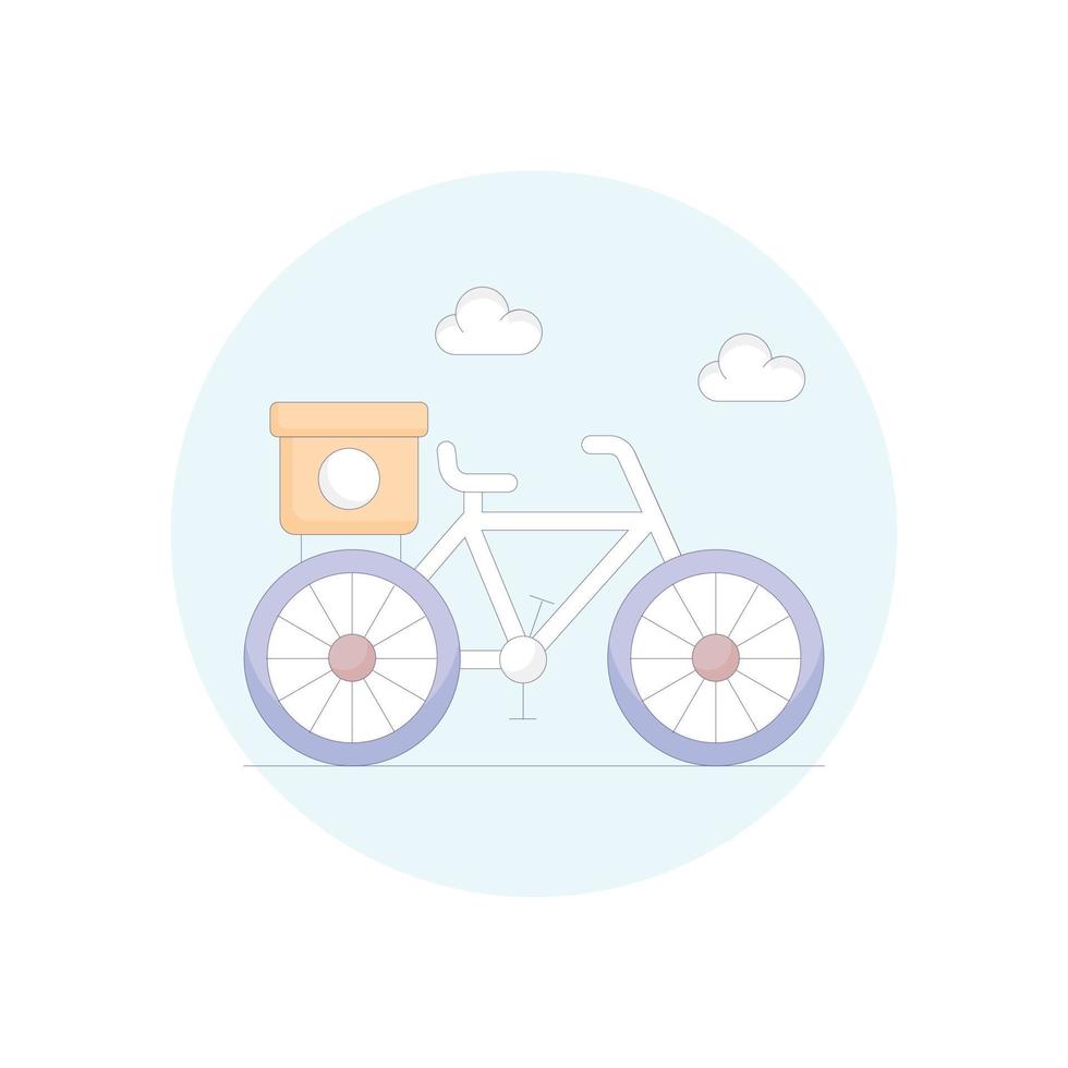 ícone de vetor de entrega de bicicleta cheio de ilustração de estilo de contorno. arquivo eps 10