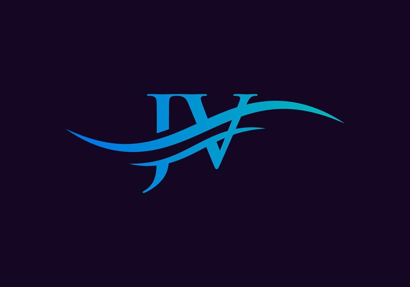 design de logotipo inicial de letra vinculada jv. vetor de design de logotipo jv de letra moderna