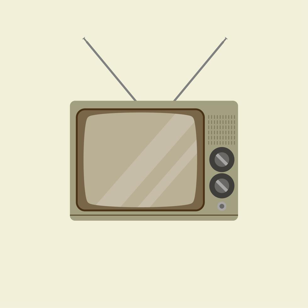 ilustração em vetor design plano de televisão clássico vintage. design de tv retrô. eletrônicos antigos