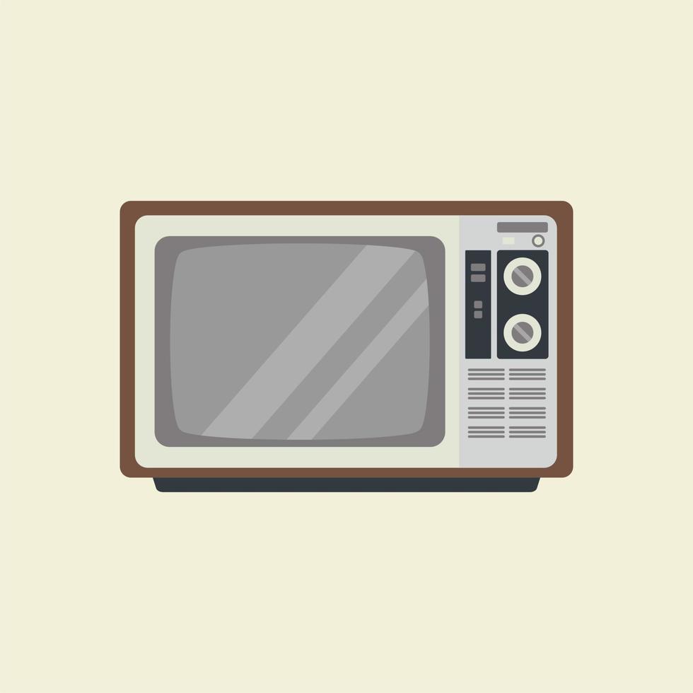 ilustração em vetor design plano de televisão clássico vintage. design de tv retrô. eletrônicos antigos