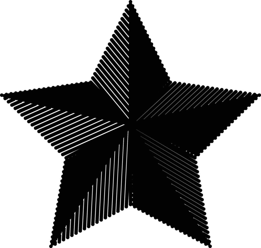 material de ilustração de quadro de linha concentrada geométrica preto e branco em forma de estrela ilustração vetorial vetor