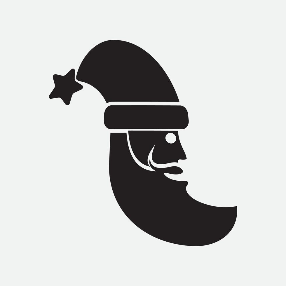 logotipo do ícone de design de ilustrações vetoriais de papai noel vetor