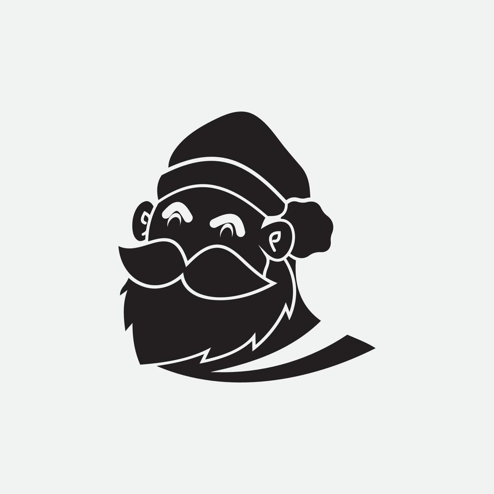 logotipo do ícone de design de ilustrações vetoriais de papai noel vetor