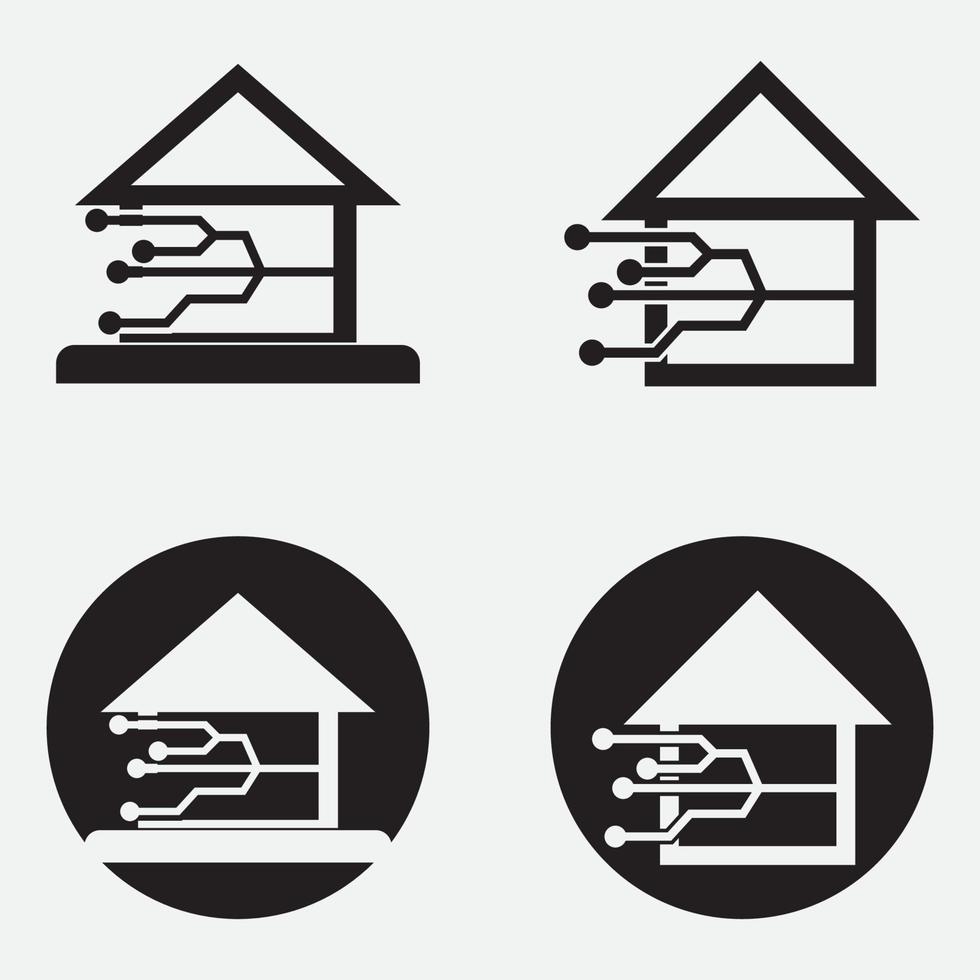 design de ilustrações vetoriais de logotipo de casa inteligente vetor